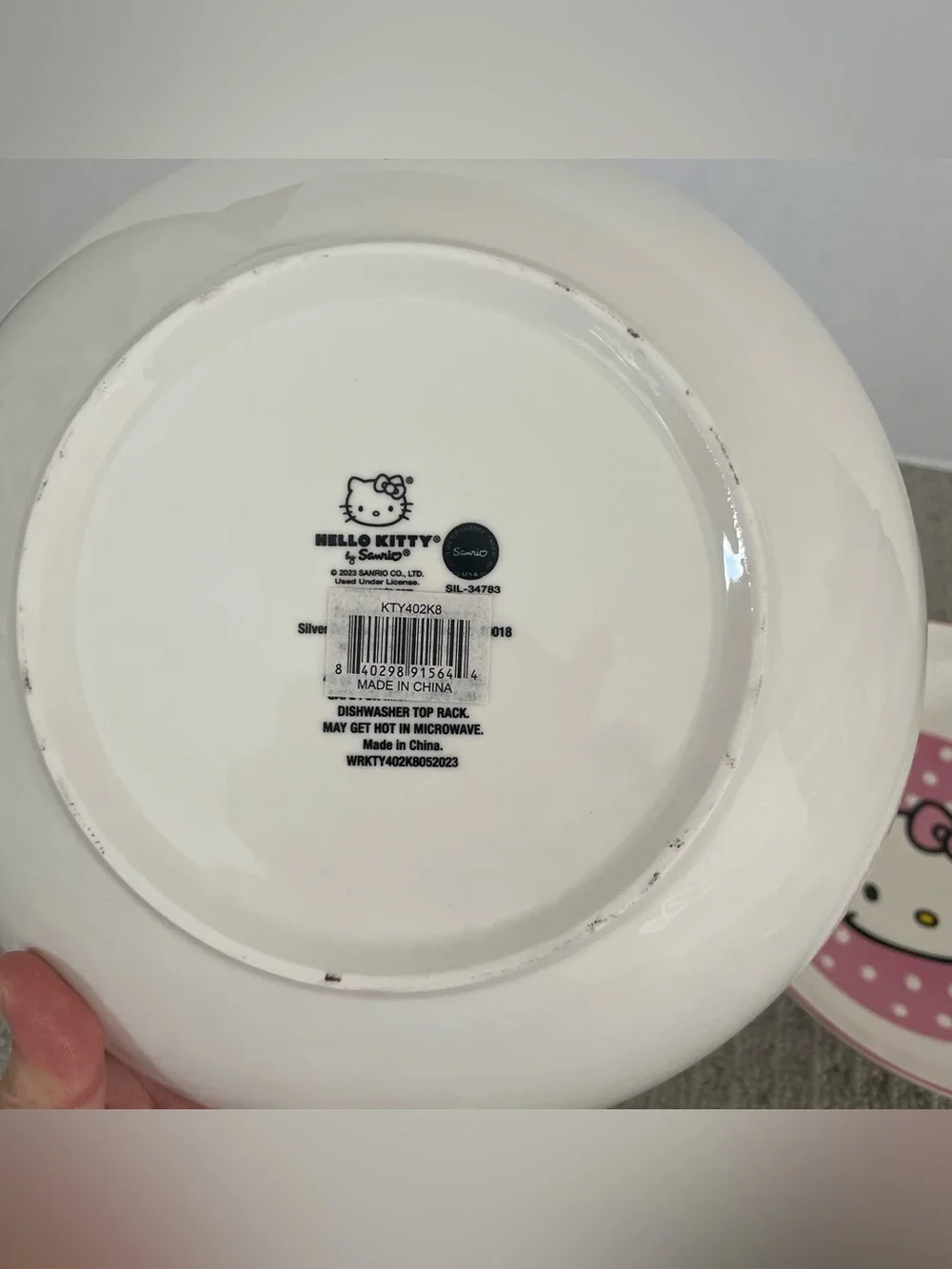 2 new hello kitty pink polka dot bowls